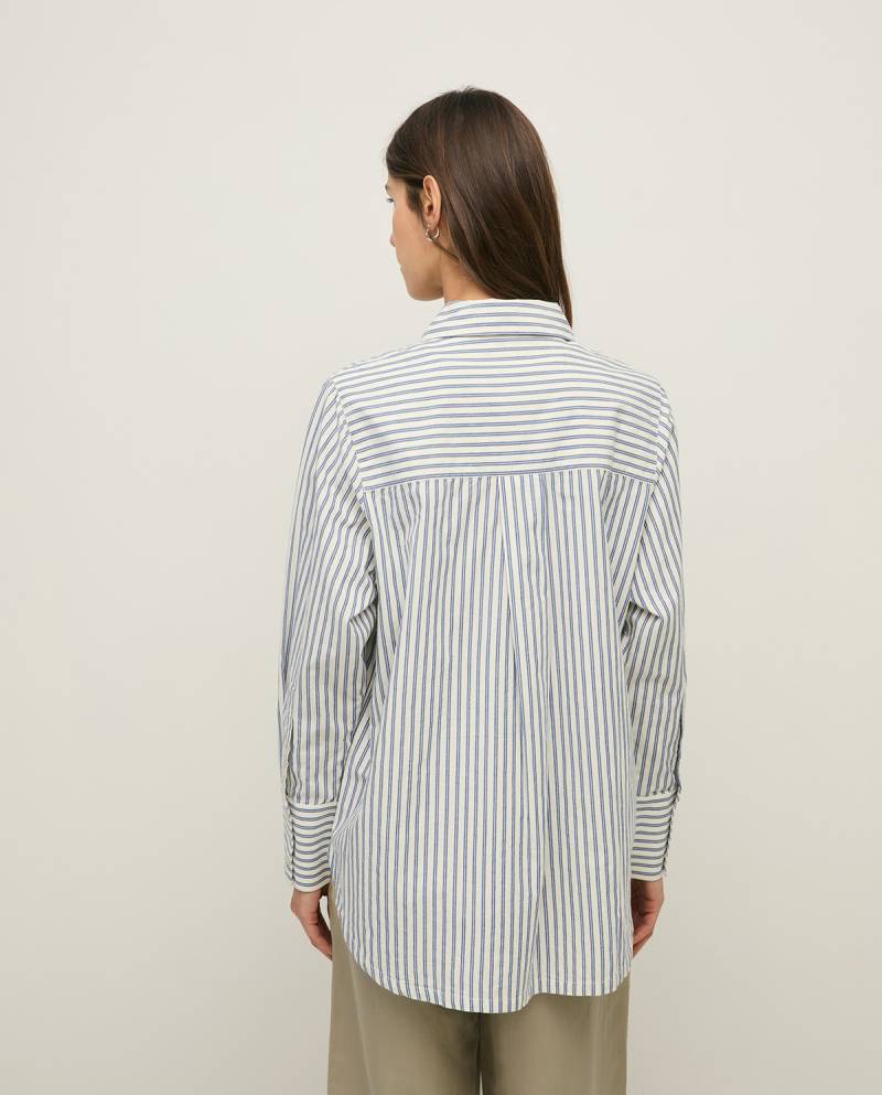 yerse oversize organic cotton shirt blue stripes sketchshop
