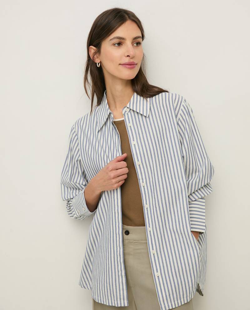 yerse oversize organic cotton shirt blue stripes sketchshop