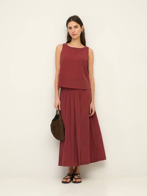 yerse long layered pleated skirt sketchshop