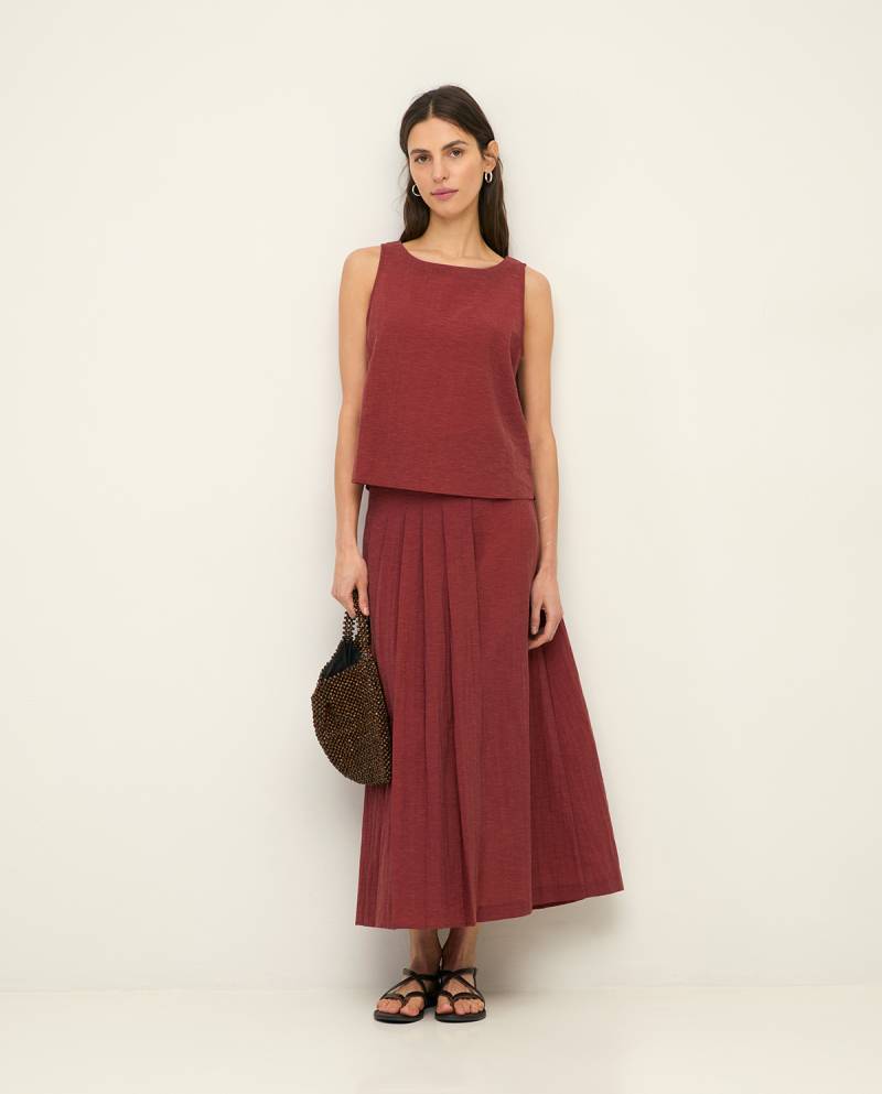 yerse long layered pleated skirt sketchshop