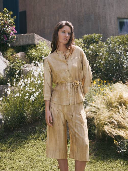 yerse pleated bermuda beige sketchshop