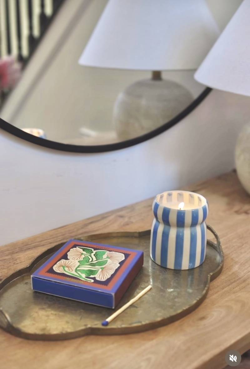 paddywax cabana blue striped candle sketchshop