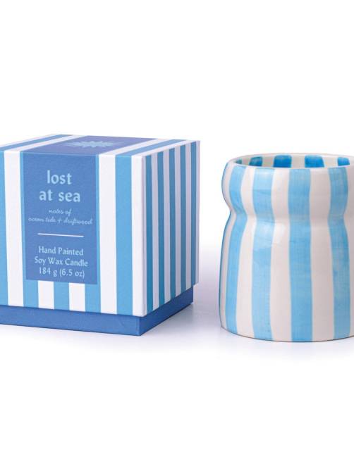 paddywax cabana blue striped candle sketchshop