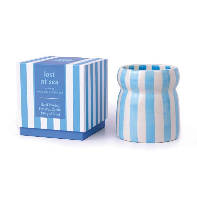 paddywax cabana blue striped candle sketchshop