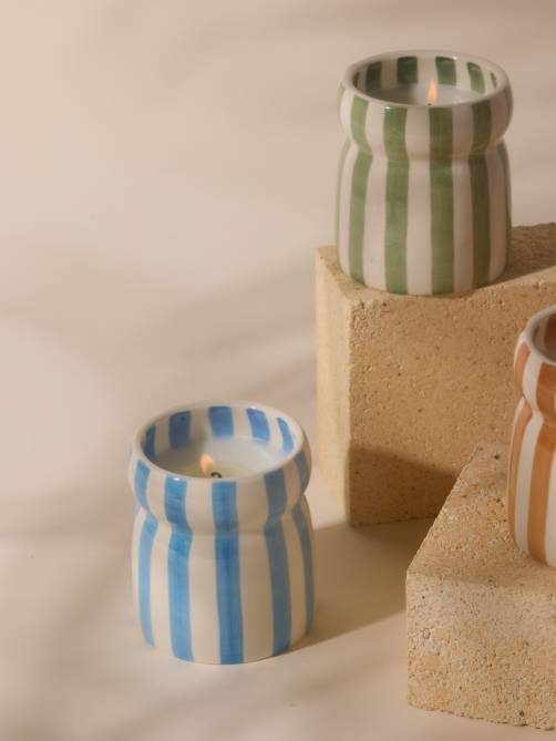 paddywax cabana blue striped candle sketchshop