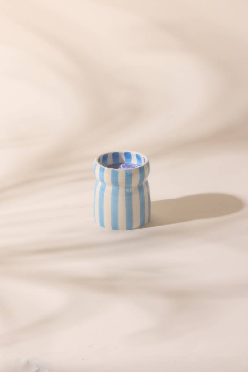 paddywax cabana blue striped candle sketchshop