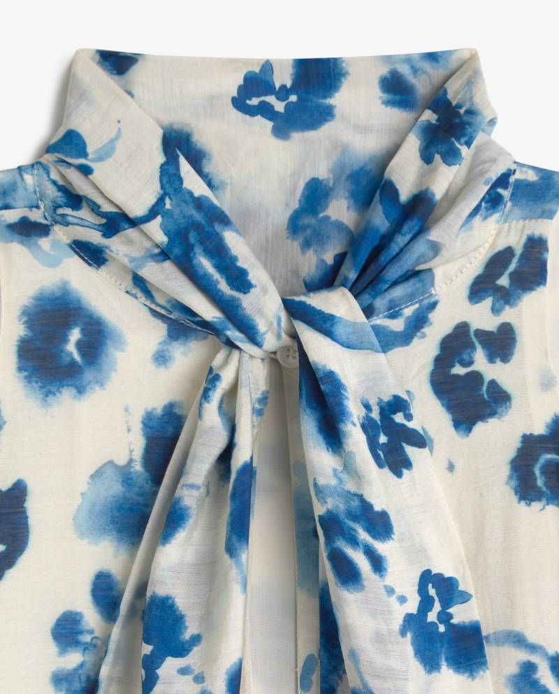 yerse long halter dress bow blue print sketchshop