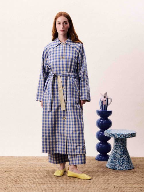 frnch pocahontas trench coat bleu azur sketchshop