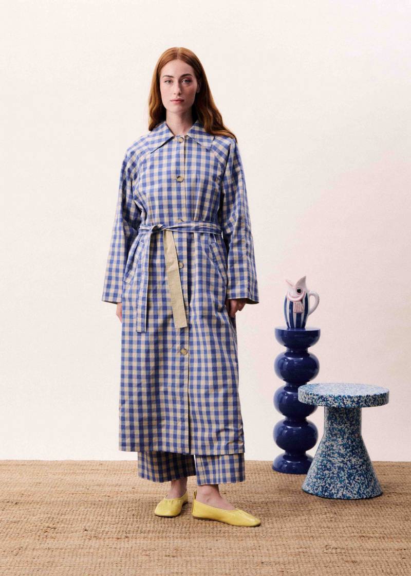 frnch pocahontas trench coat bleu azur sketchshop