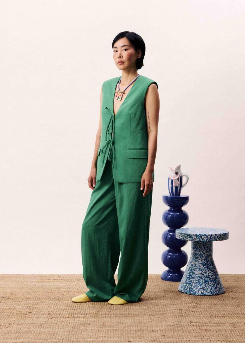 frnch atins blazer vert sketchshop