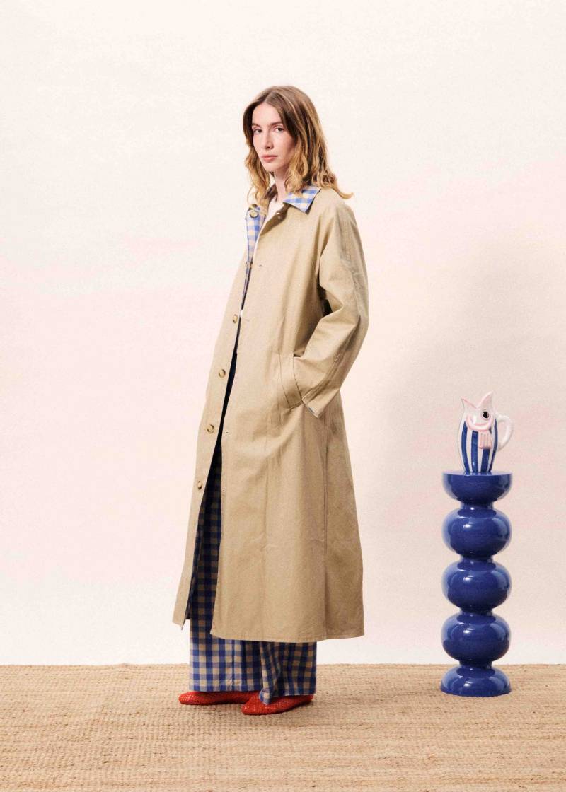 frnch pocahontas trench coat bleu azur sketchshop