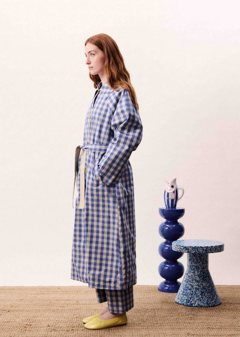 frnch pocahontas trench coat bleu azur sketchshop