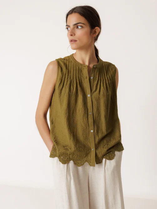 indi and cold combination embroidered tee khaki sketchshop