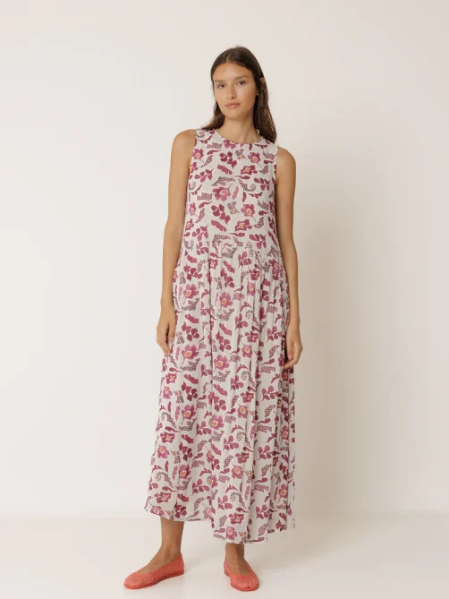 indi and cold maxi flower dress raspberry sketchshop