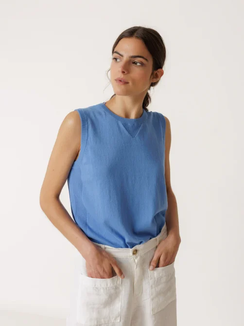 indi and cold organic cotton vest british blue sketchshop