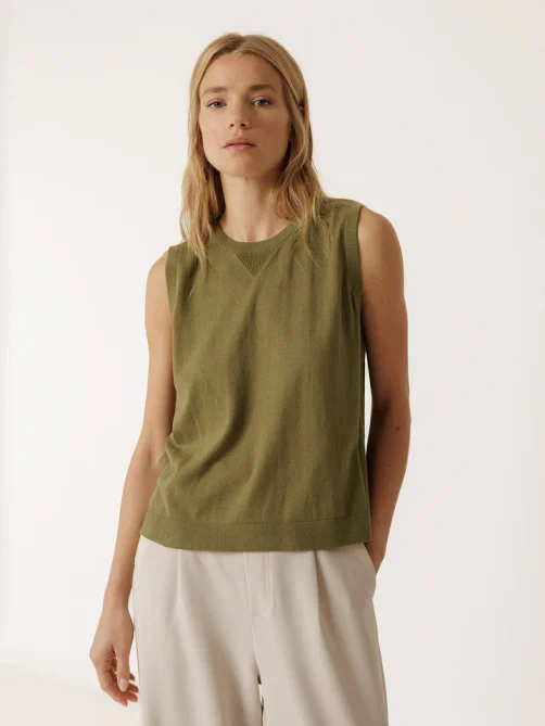 indi and cold organic cotton vest khaki sketchshop