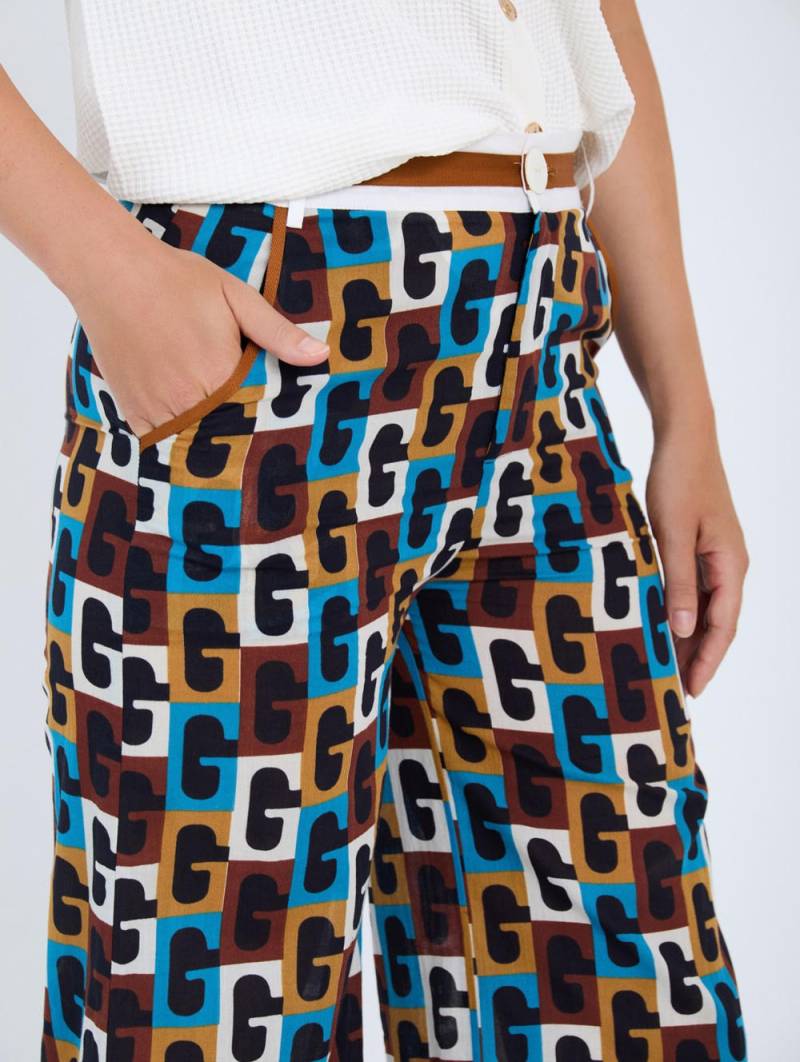 skatie retro print trousers bonnie sketchshop