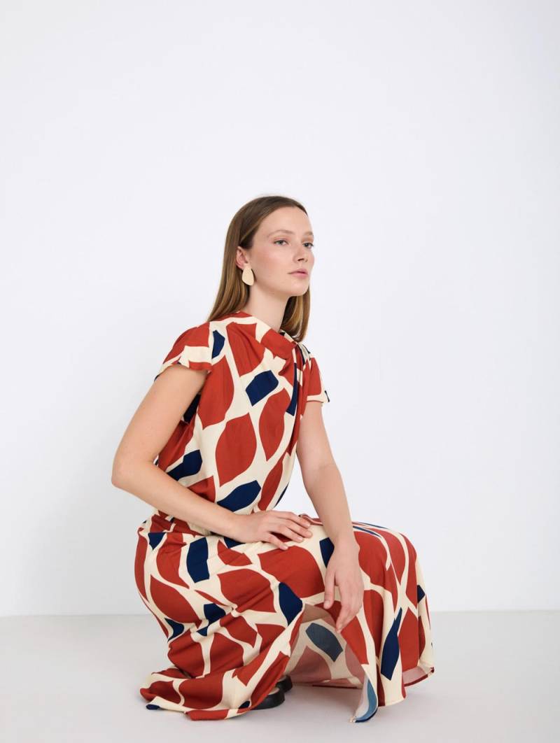 skatie printed midi skirt sketchshop