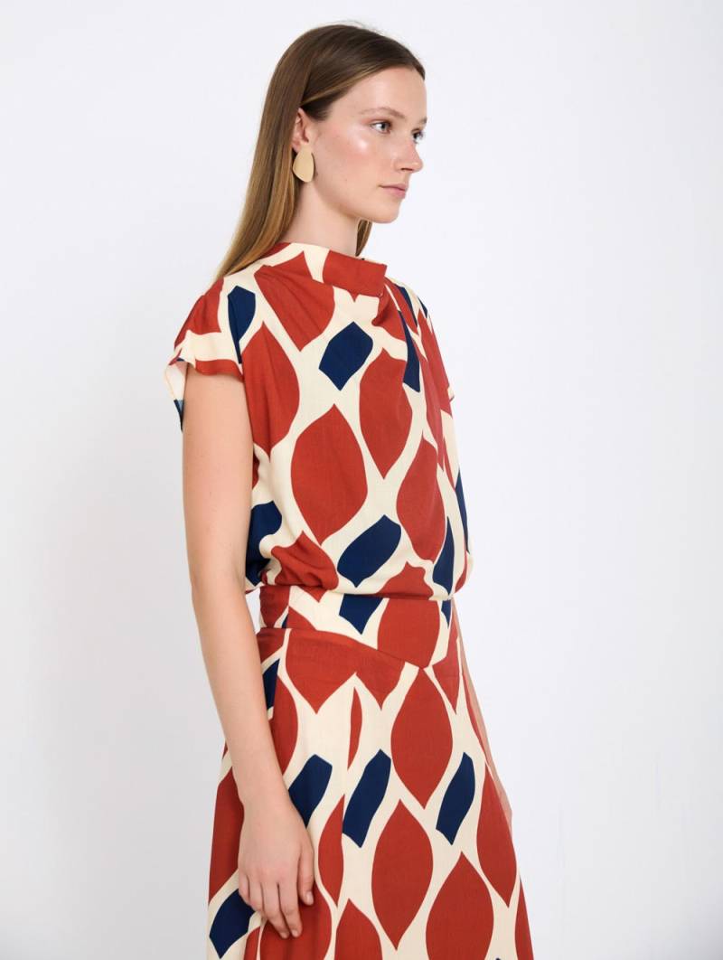 skatie graphic print blouse sketchshop