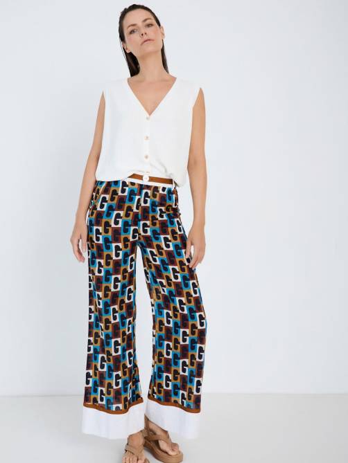 skatie retro print trousers bonnie sketchshop