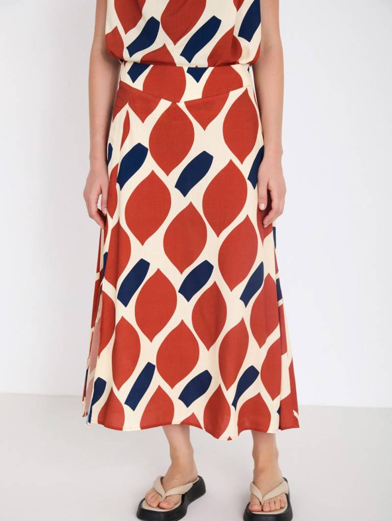skatie printed midi skirt sketchshop