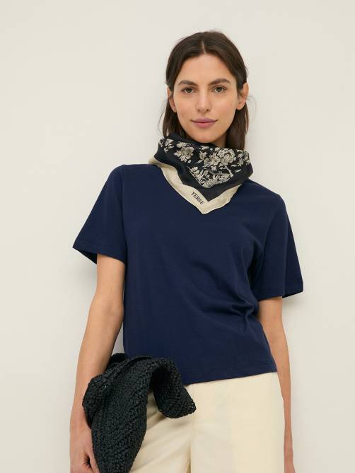 yerse floral print silk scarf black sketchshop