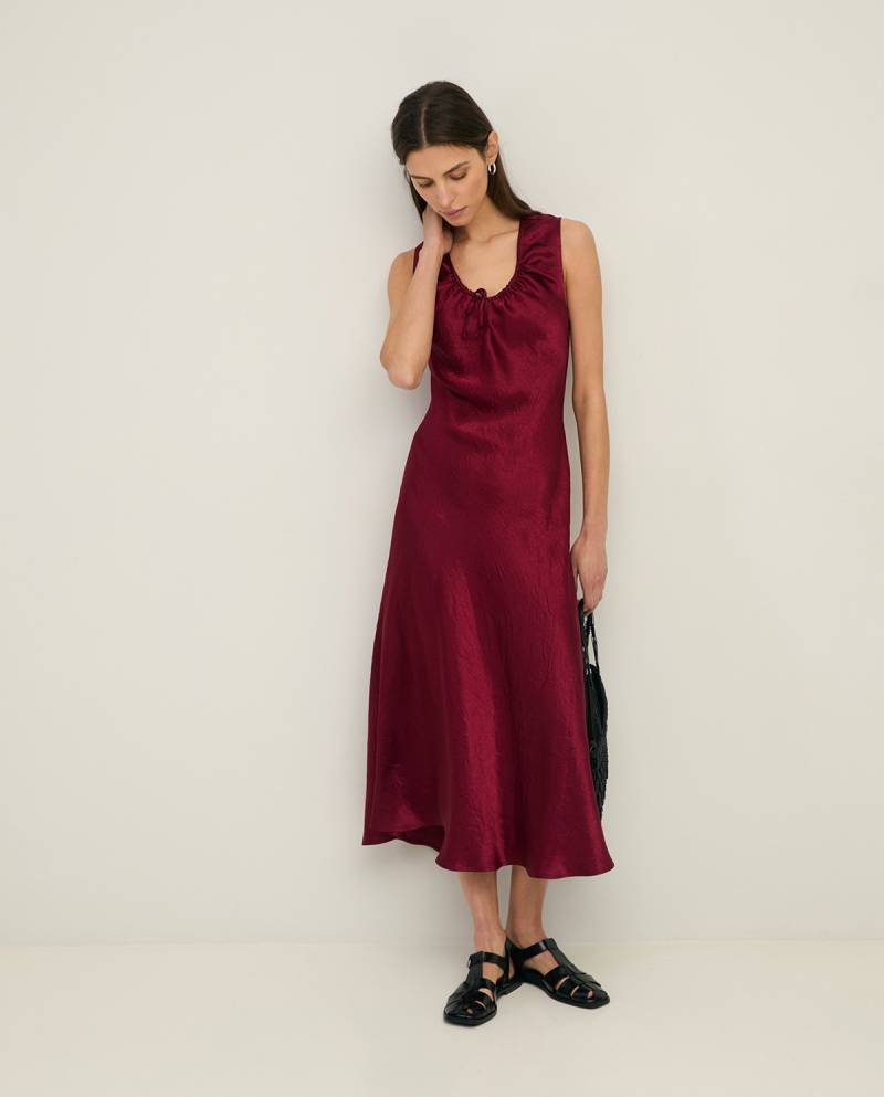 yerse long satin dress wine sketchshop