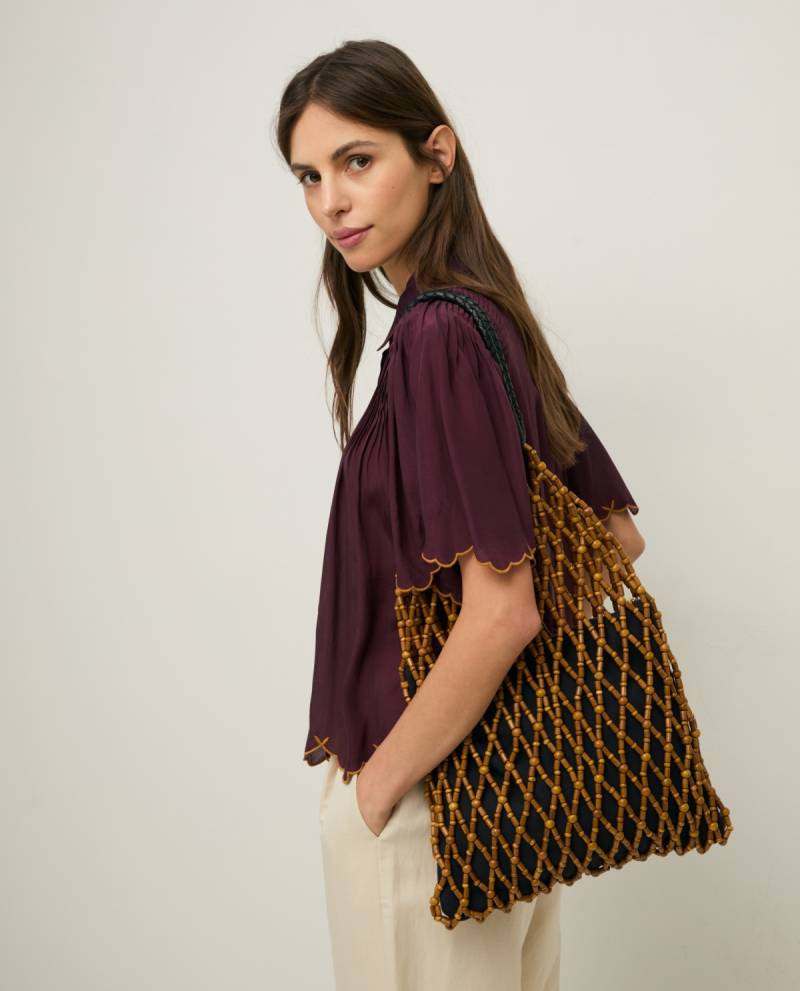 yerse mesh wooden beads bag sketchshop