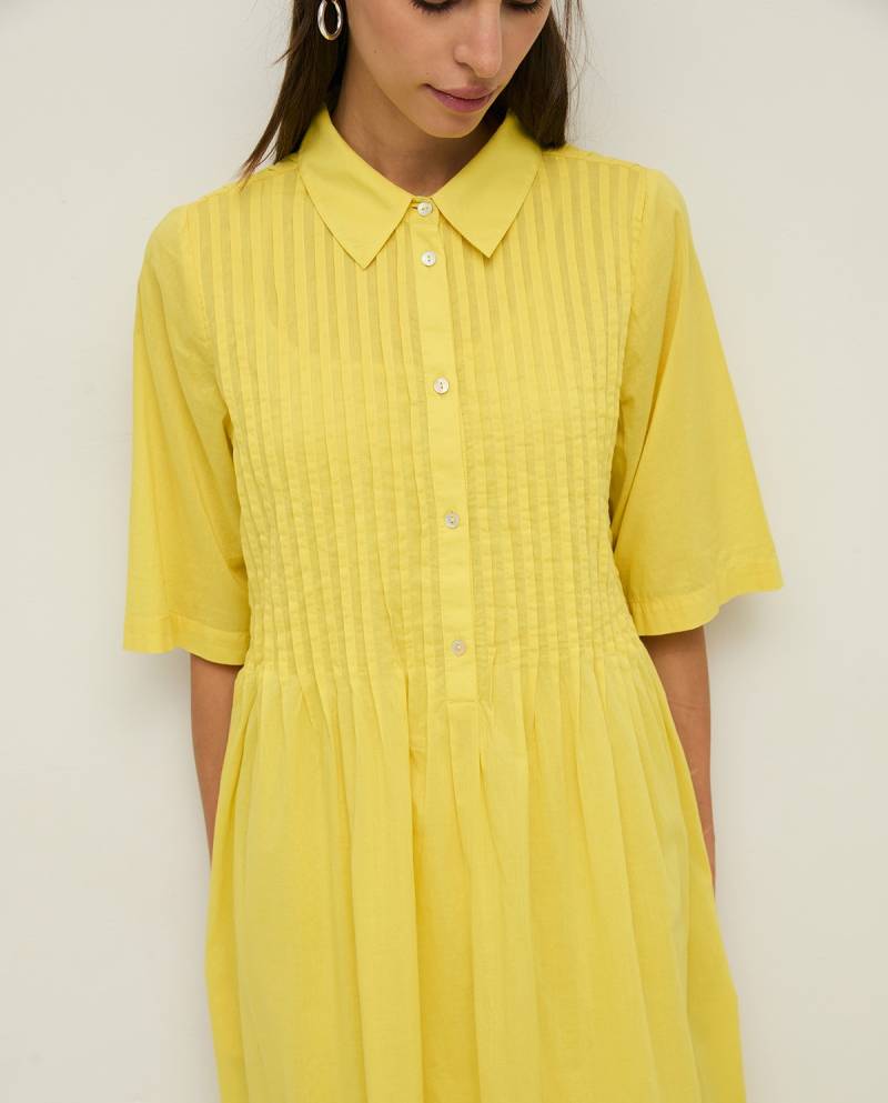 yerse organic cotton shirt dress yellow sketchshop