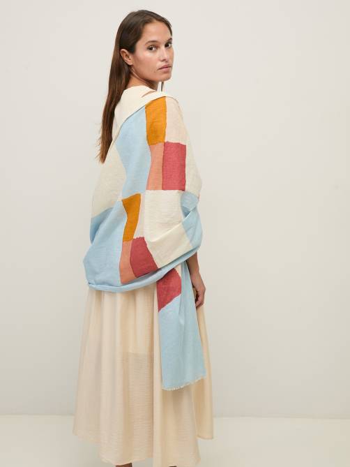 yerse print cotton foulard sky blue sketchshop