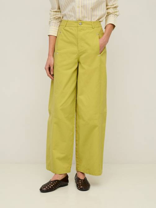 yerse cotton barrel leg trousers yellow sketchshop