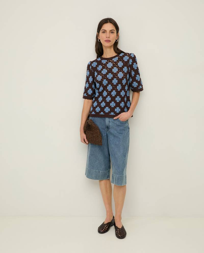 yerse organic cotton denim bermuda shorts blue sketchshop