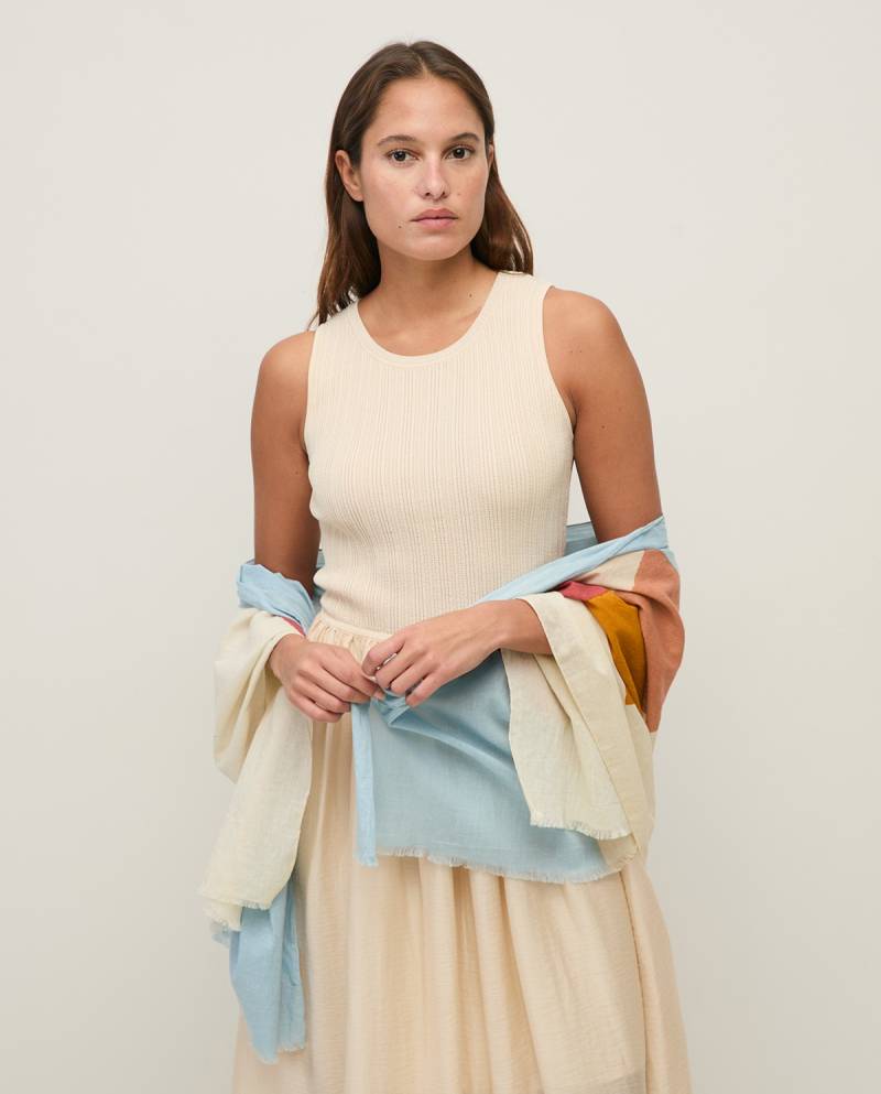 yerse print cotton foulard sky blue sketchshop