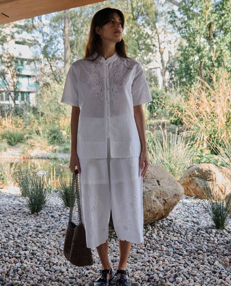 yerse cotton linen shirt embroidery white sketchshop