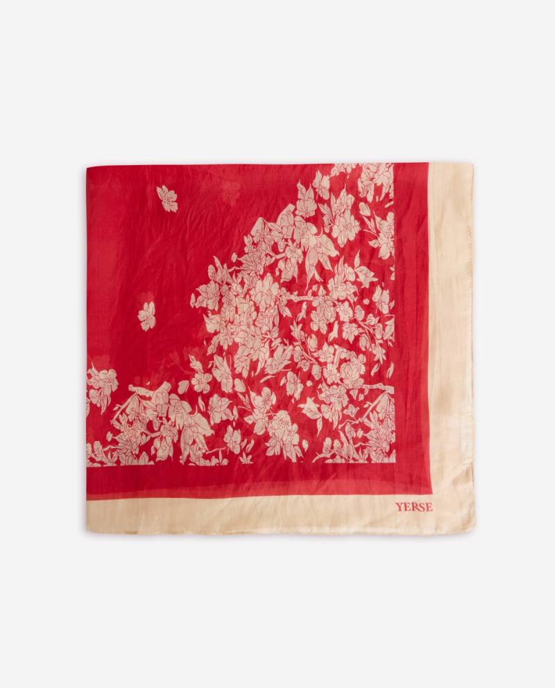 yerse floral print silk scarf red sketchshop