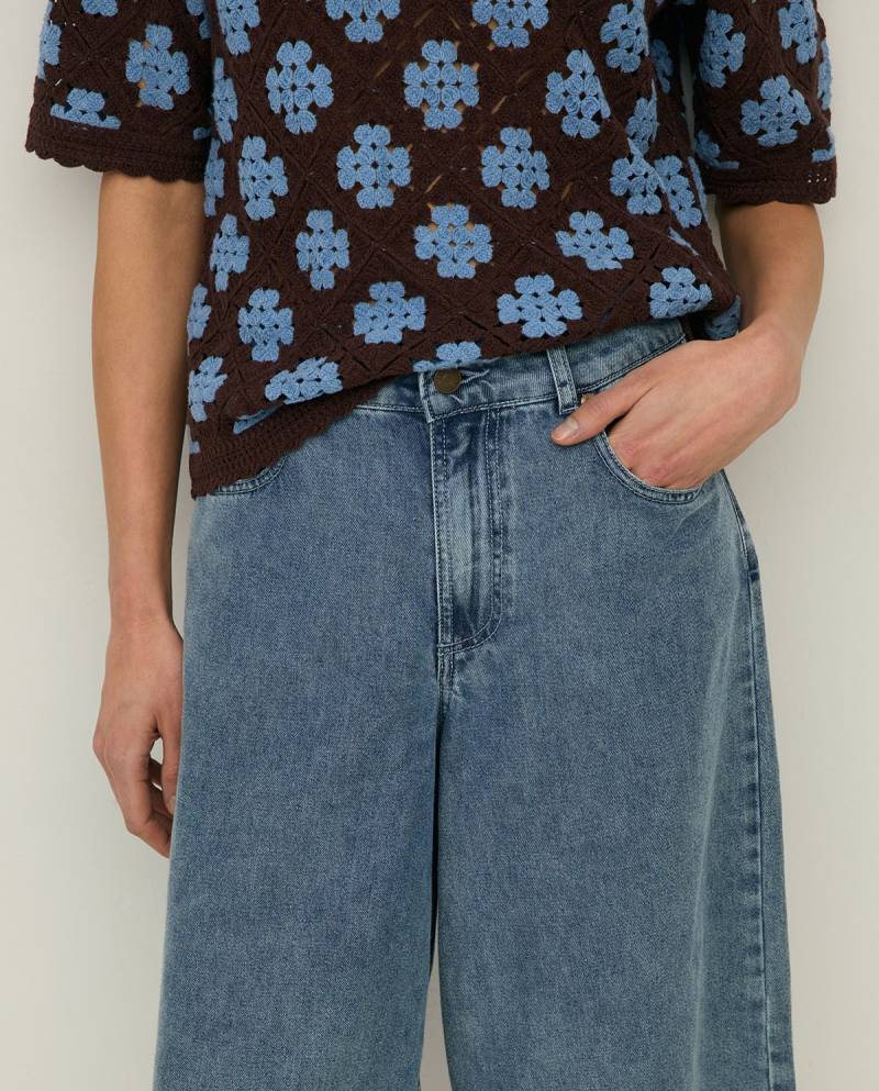 yerse organic cotton denim bermuda shorts blue sketchshop