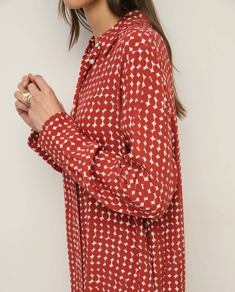 yerse print shirt dress terracotta sketchshop