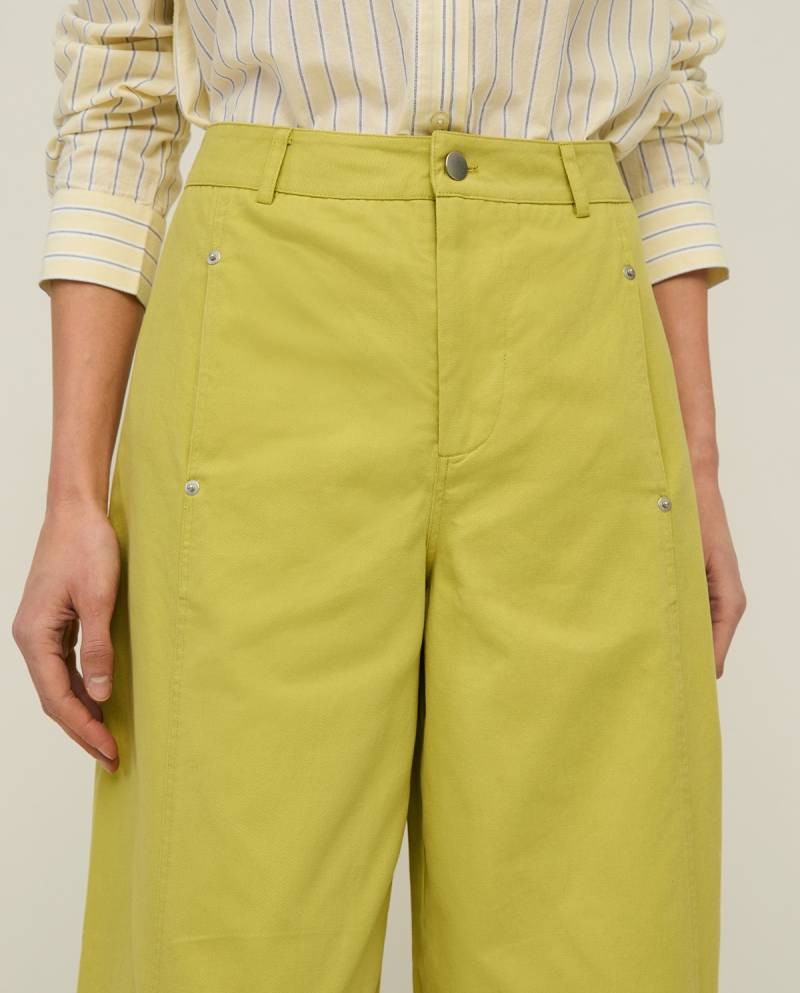 yerse cotton barrel leg trousers yellow sketchshop