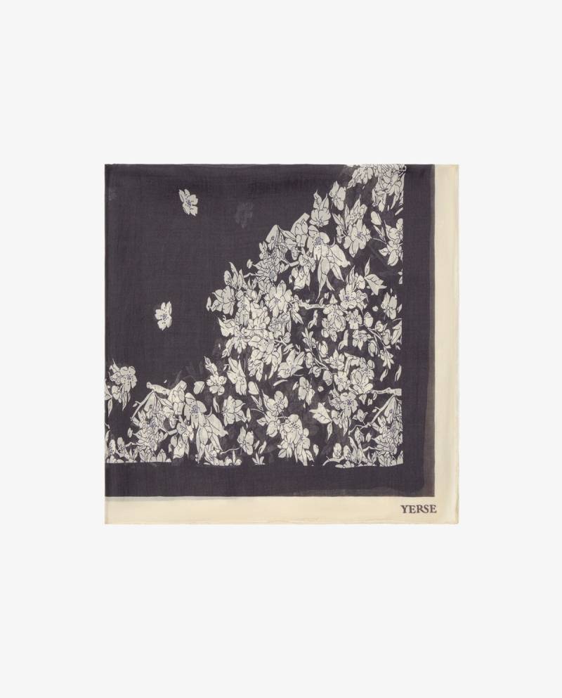 yerse floral print silk scarf black sketchshop