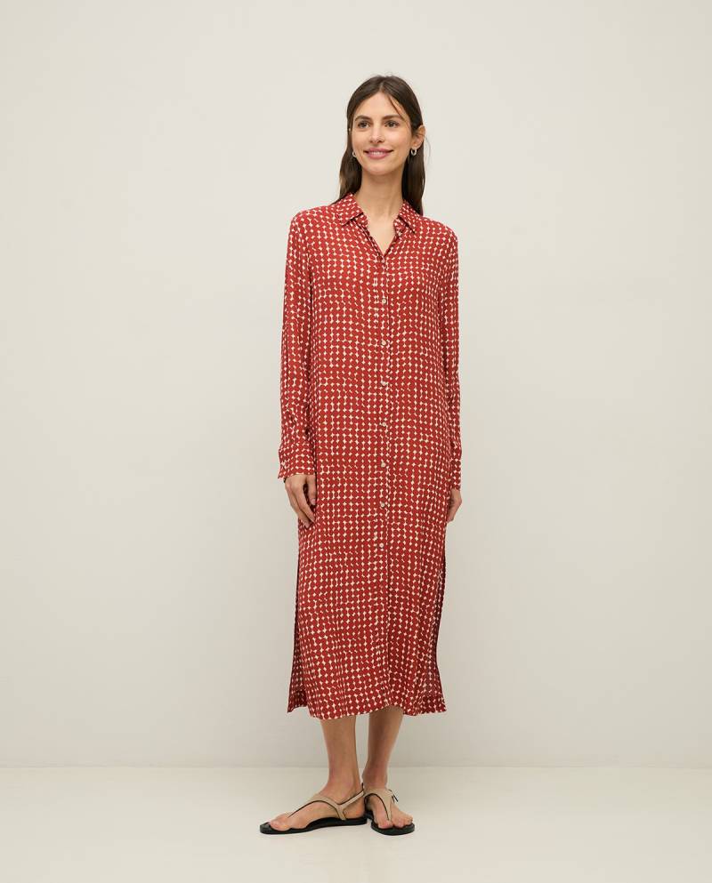 yerse print shirt dress terracotta sketchshop