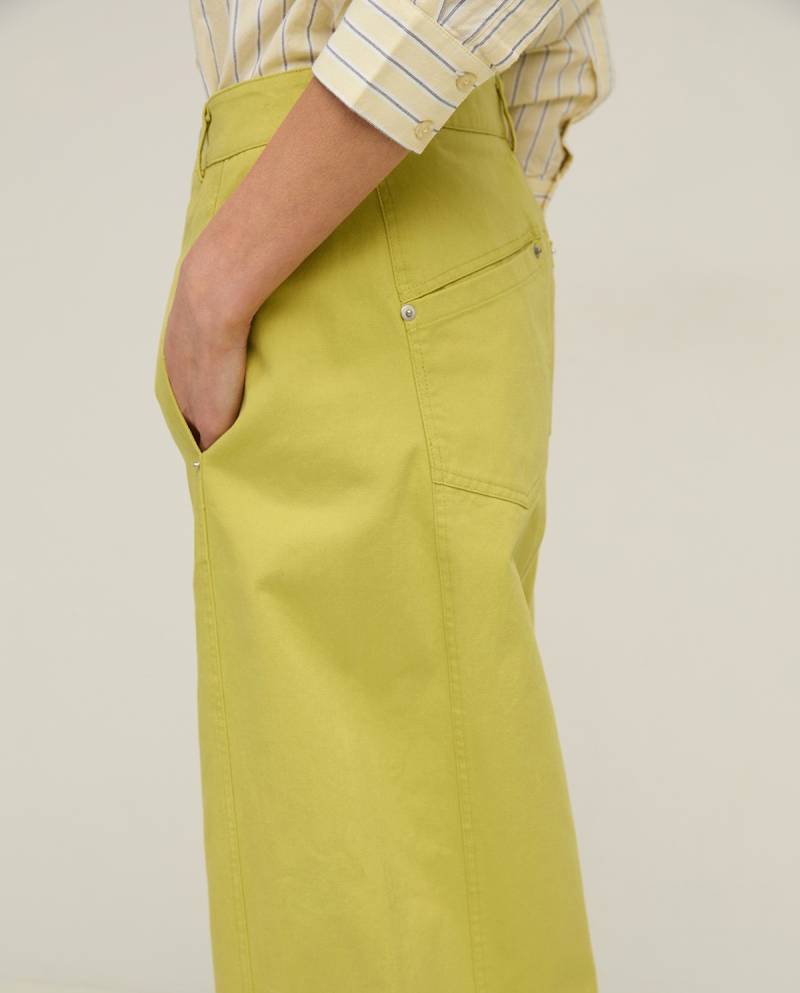 yerse cotton barrel leg trousers yellow sketchshop
