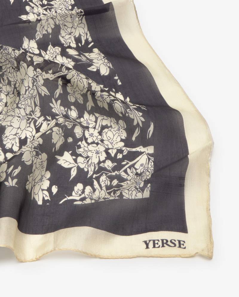 yerse floral print silk scarf black sketchshop