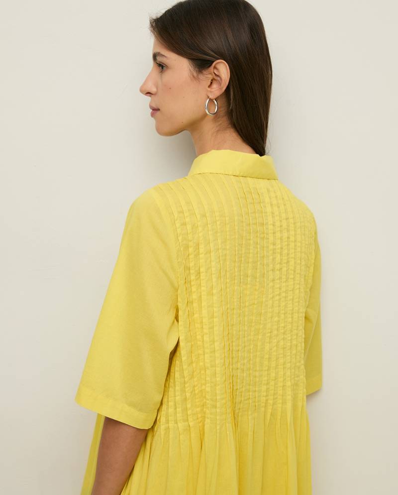 yerse organic cotton shirt dress yellow sketchshop