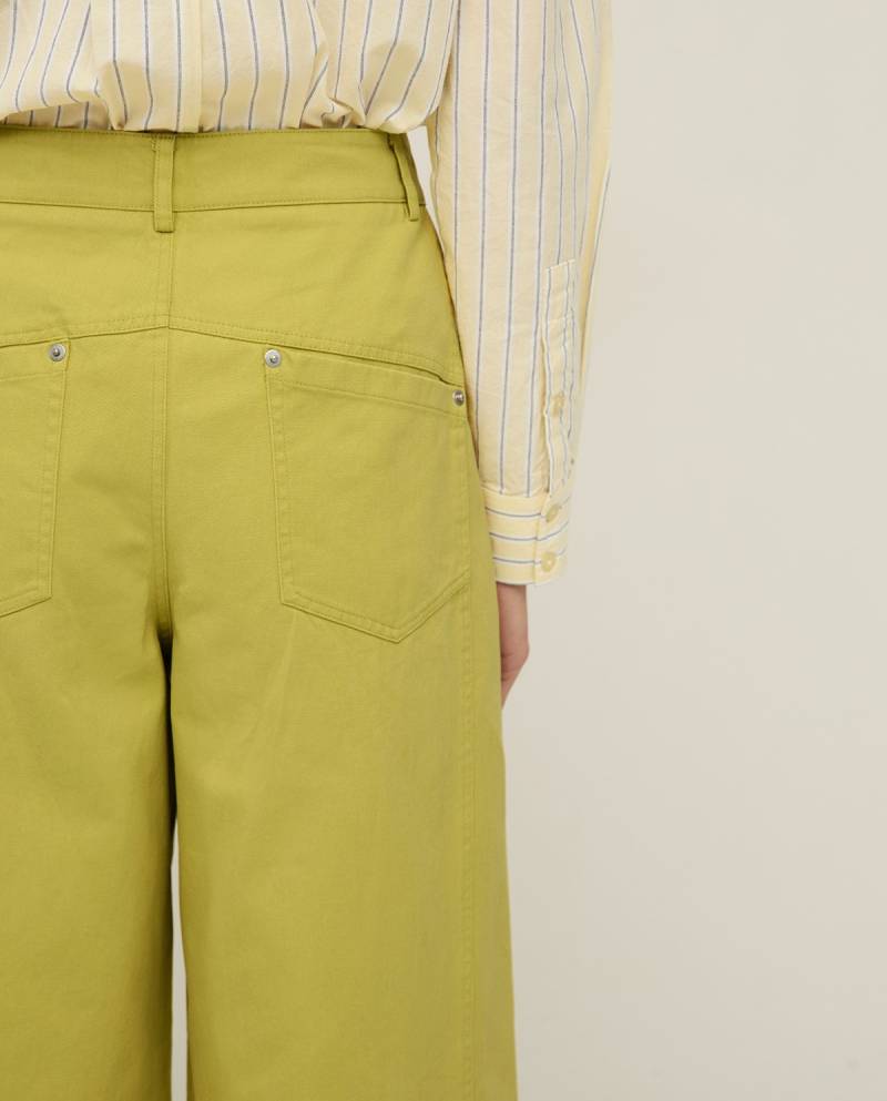 yerse cotton barrel leg trousers yellow sketchshop