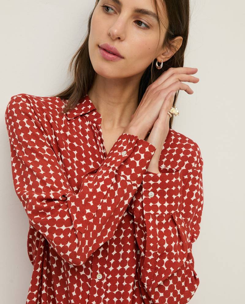 yerse print shirt dress terracotta sketchshop