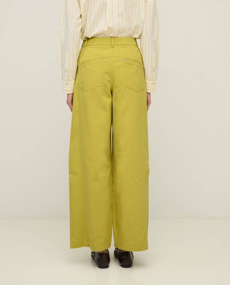 yerse cotton barrel leg trousers yellow sketchshop