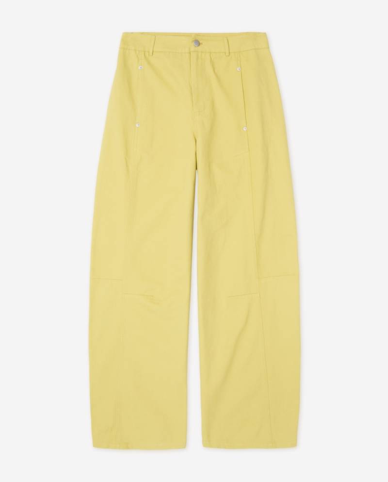 yerse cotton barrel leg trousers yellow sketchshop