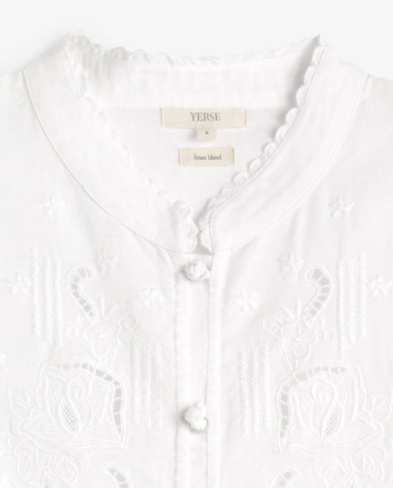 yerse cotton linen shirt embroidery white sketchshop