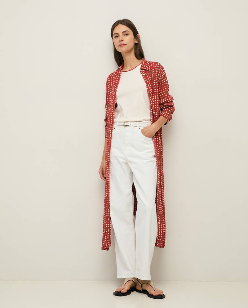 yerse print shirt dress terracotta sketchshop