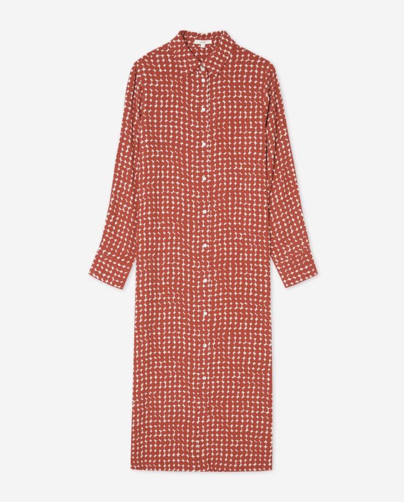 yerse print shirt dress terracotta sketchshop